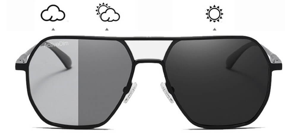 ActiveDim aviator photochromic effect