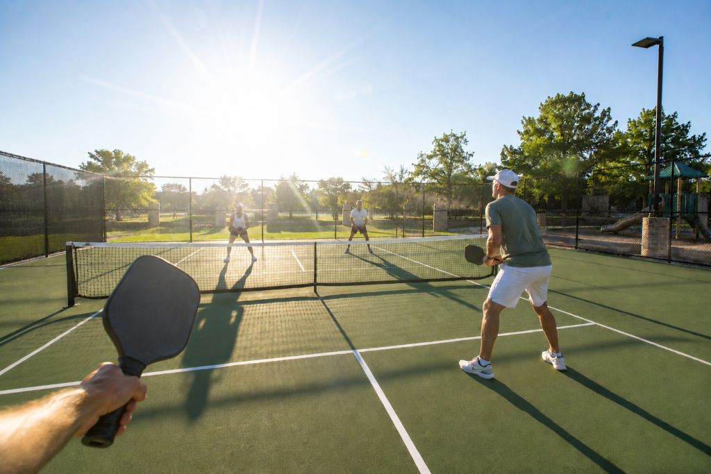 Court washed out by glare